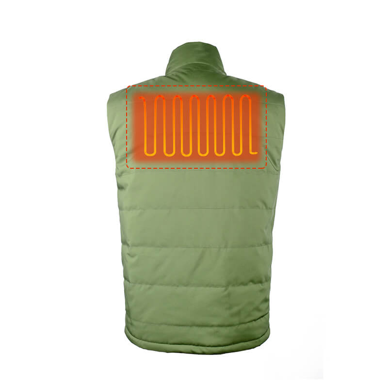 Heated Down Vest Green
