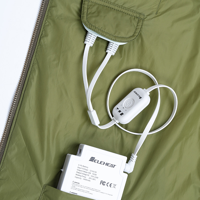 Heated Down Vest Green