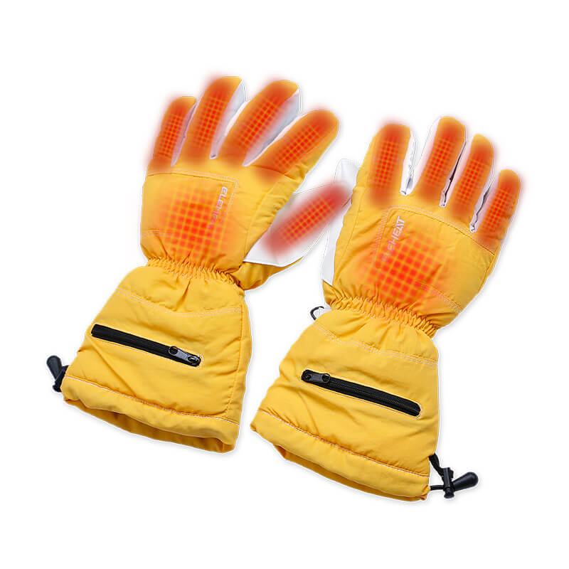Waterproof Yellow Heated Gloves