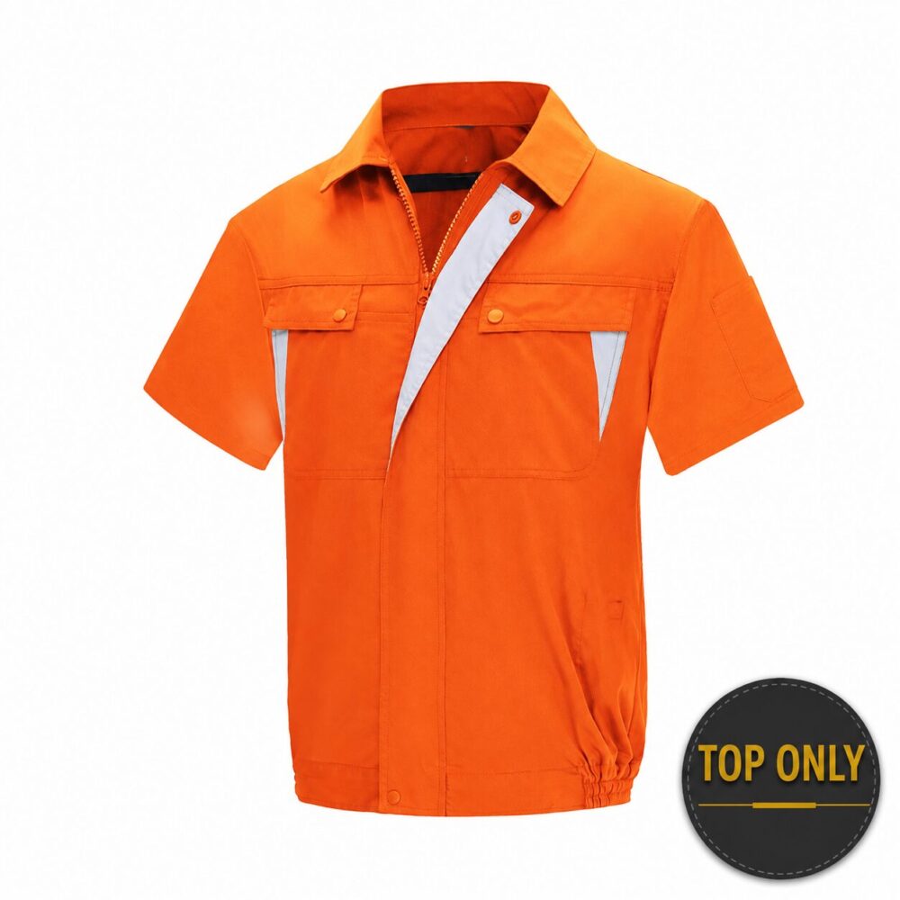 Men's Cotton Linen Air Conditioned Short Sleeve Cooling Fan Workwear for Construction & Workshop - Image 6