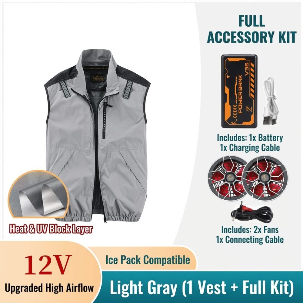 Heat Insulated Cooling Fan Vest Summer Air Conditioned Work Waistcoat for Sanitation & Workshop - Image 8