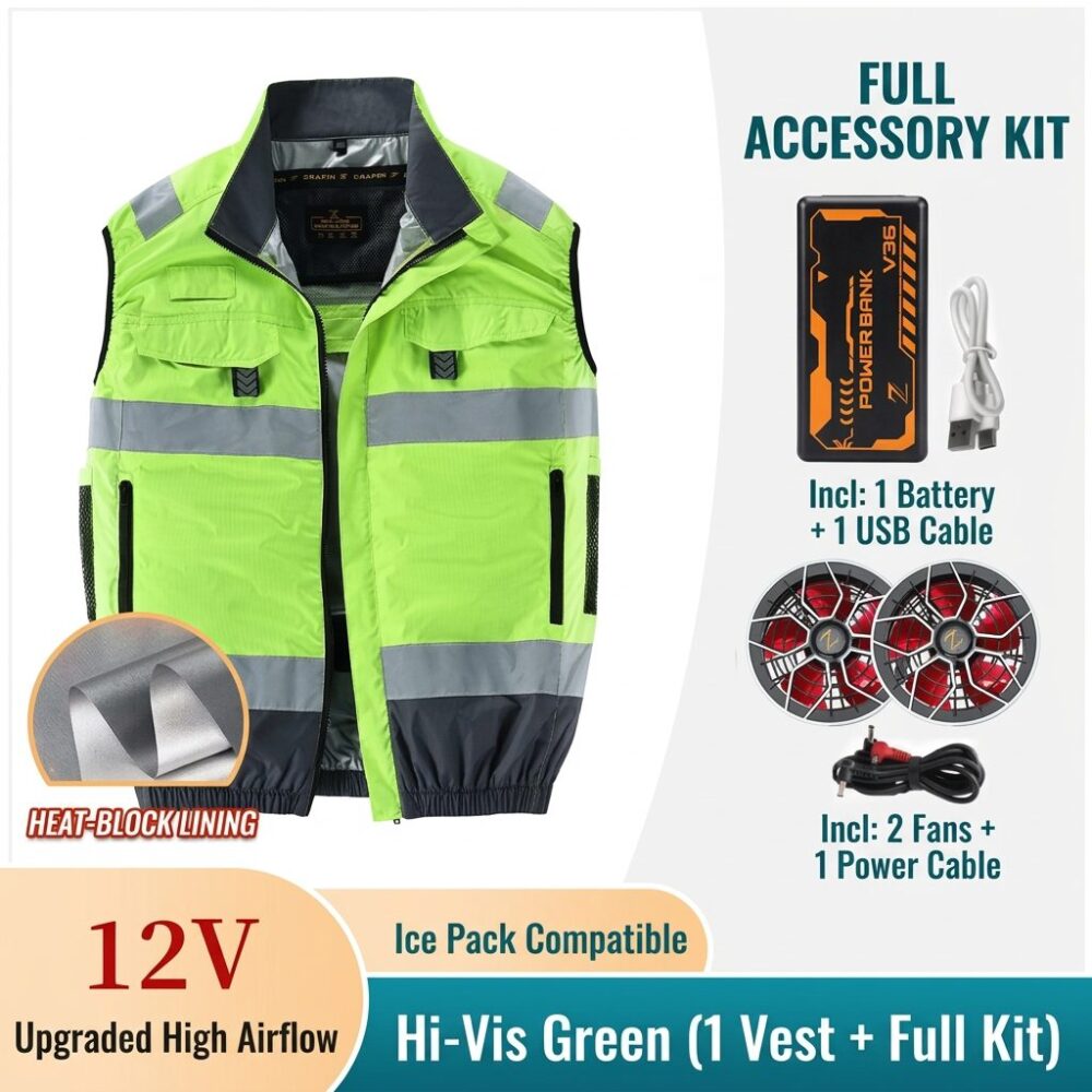 Heat Insulated Cooling Fan Vest Summer Air Conditioned Work Waistcoat for Sanitation & Workshop - Image 8