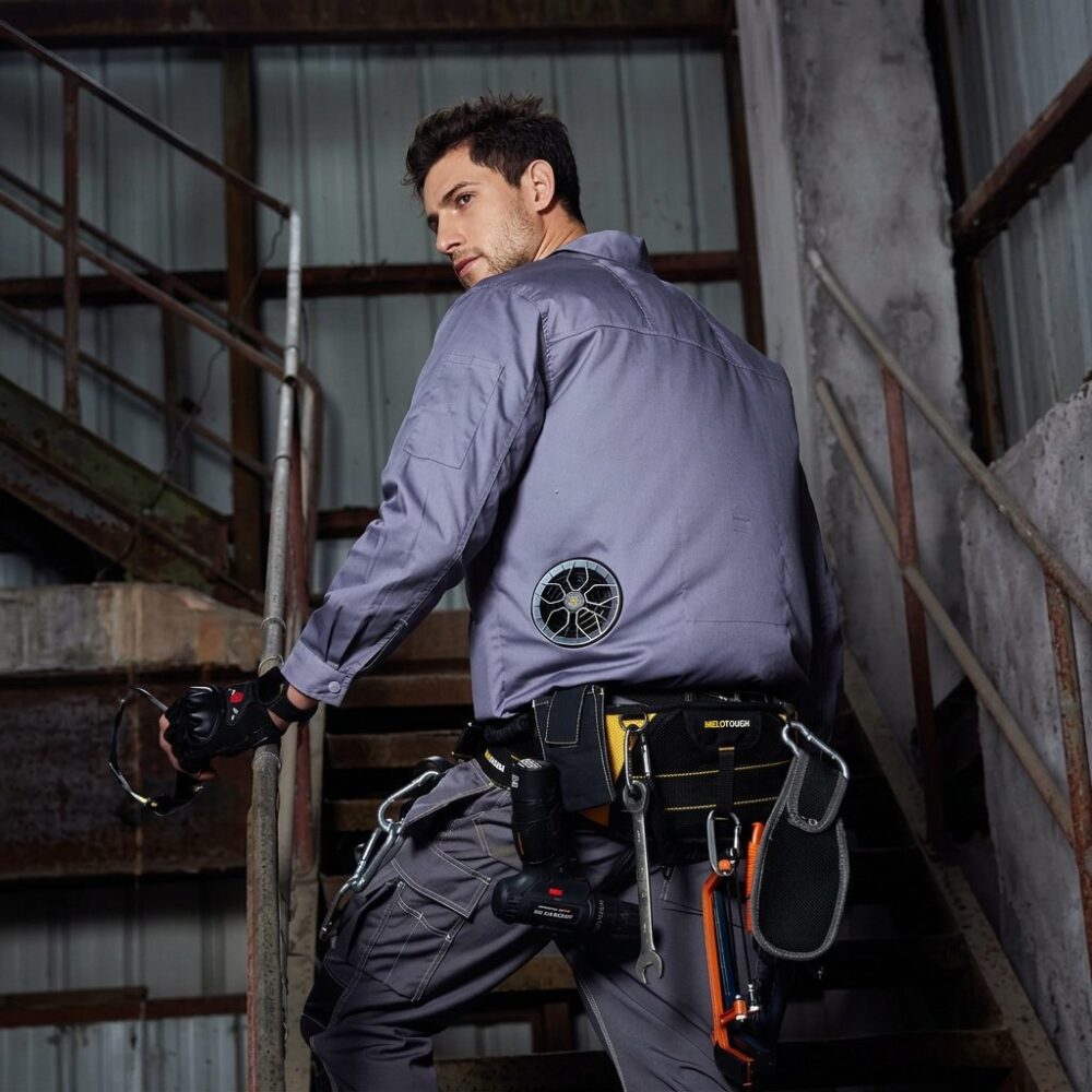 Men's Sun Protection Cooling Fan Long Sleeve Air Conditioned Workwear for Outdoor Security - Image 3