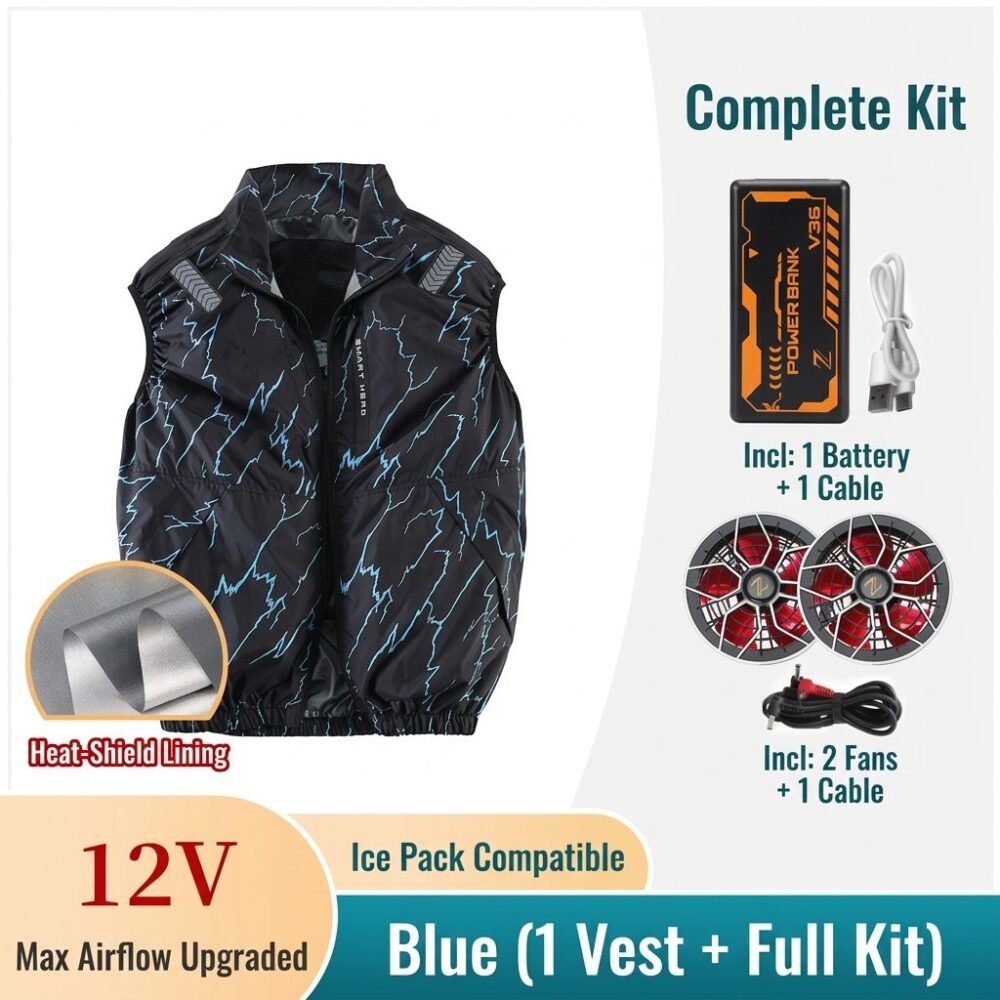 Heat Insulated Cooling Fan Vest Summer Air Conditioned Work Waistcoat for Sanitation & Workshop - Image 7