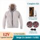 Men's Hooded Long Sleeve Cooling Fan Shirt, Summer Air Conditioned Work Clothes - Image 2