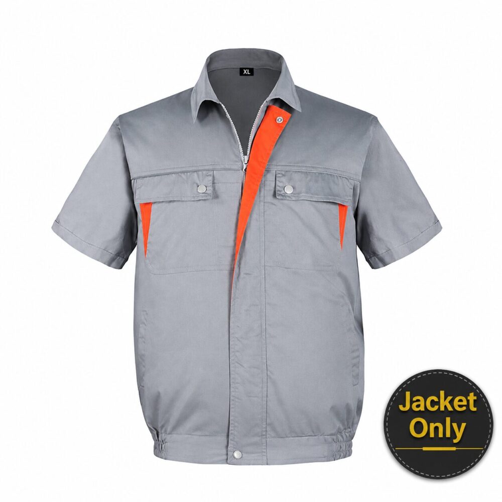 Men's Cotton Linen Air Conditioned Short Sleeve Cooling Fan Workwear for Construction & Workshop - Image 7