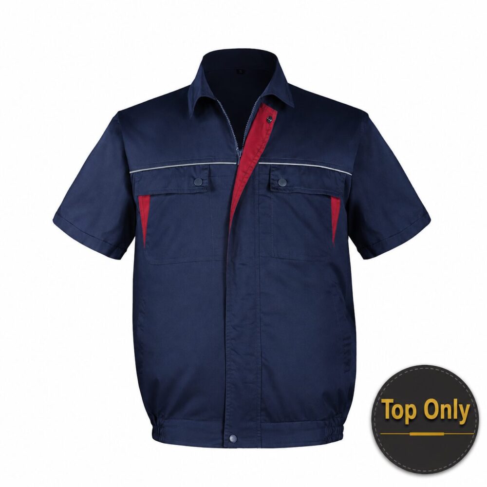 Men's Cotton Linen Air Conditioned Short Sleeve Cooling Fan Workwear for Construction & Workshop - Image 5