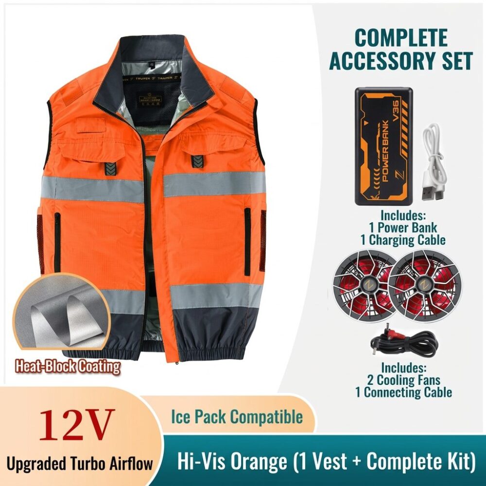 Heat Insulated Cooling Fan Vest Summer Air Conditioned Work Waistcoat for Sanitation & Workshop - Image 5