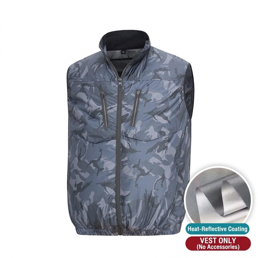 12V Boost Cable Air Conditioned Vest for Men, Summer Cooling Fan Workwear, Single Top - Image 11