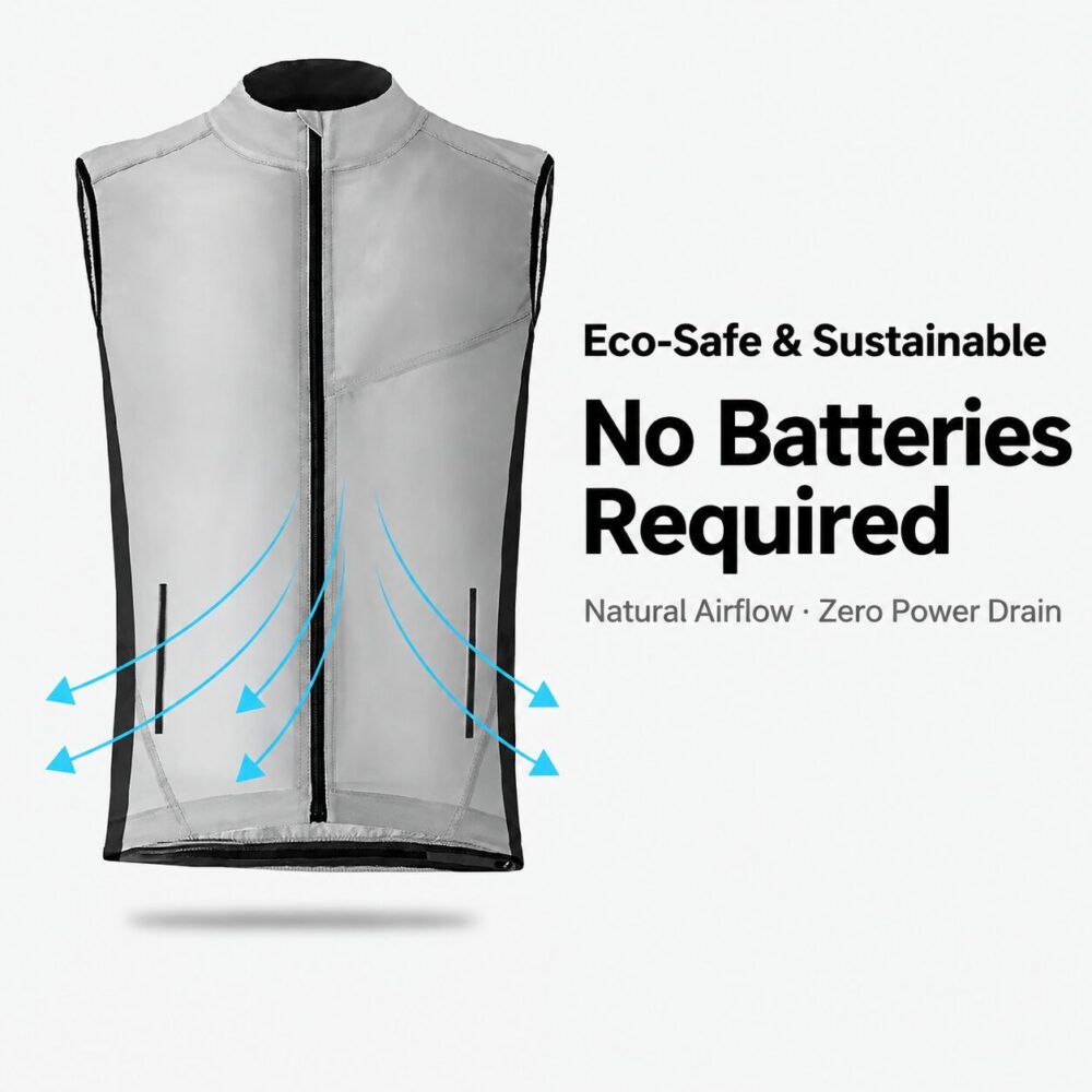 PCM Cooling Cycling Jersey, Lightweight Windproof UV Protective Phase Change Garment for Summer Riding - Image 8