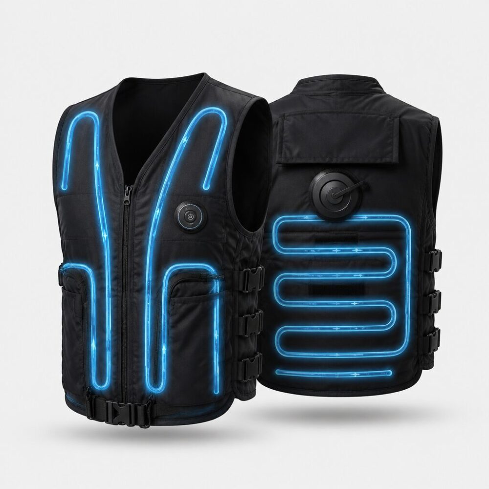 M7 Water Cooling Vest | Composite Fabric 1.2kg Physical Heat Relief Work Vest with Ice Packs - Image 4