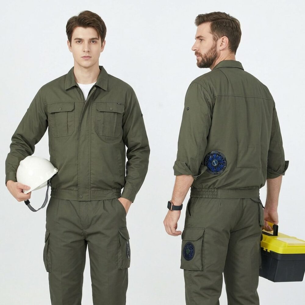 12V Boost Cable Air Conditioned Vest for Men, Summer Cooling Fan Workwear, Single Top - Image 3