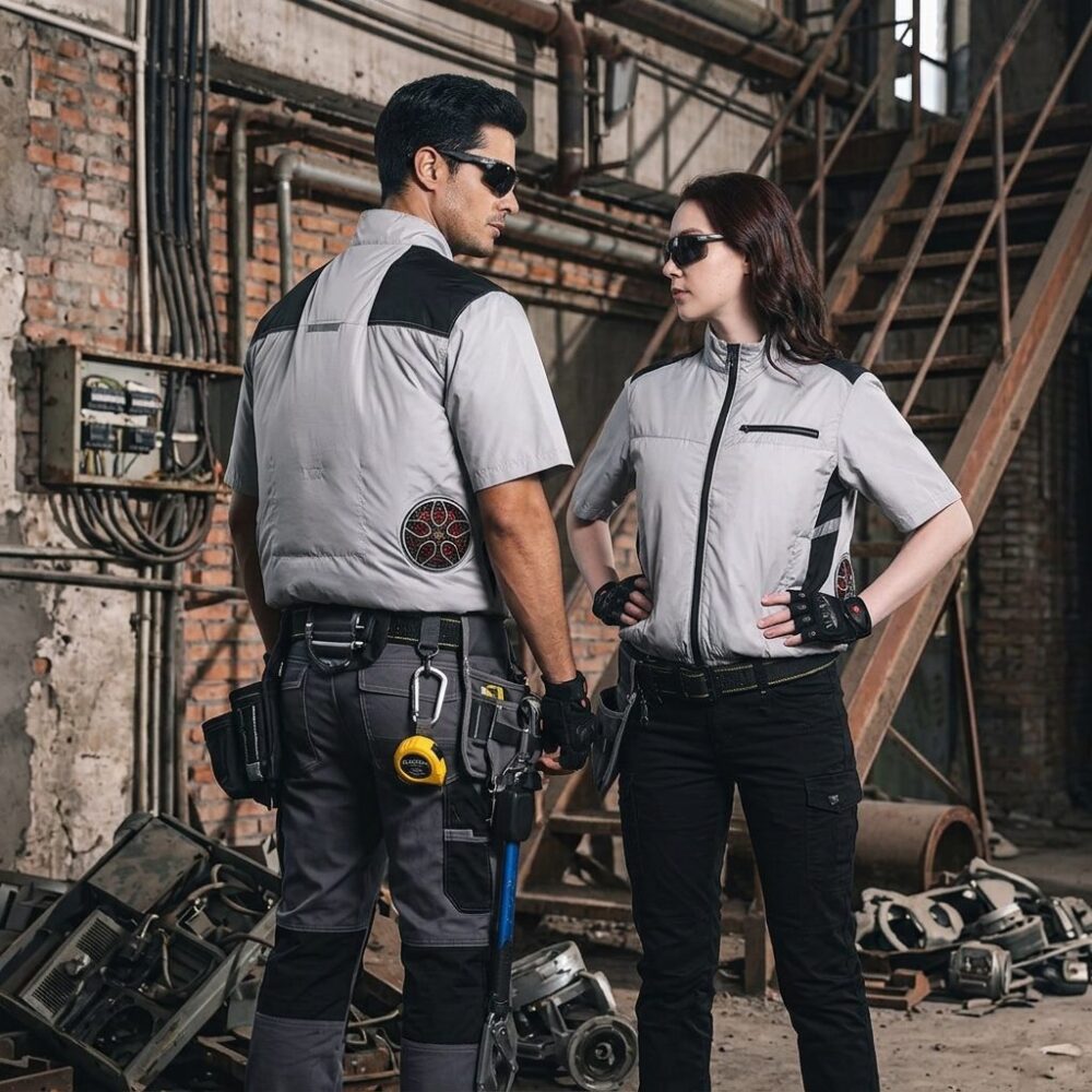 Men's Lightweight Cooling Fan Vest, Summer Air Conditioned Heat Relief Work Waistcoat - Image 2
