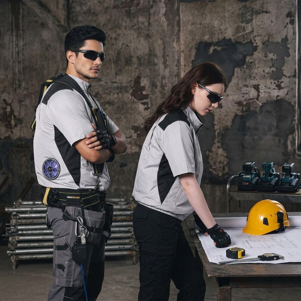 Men's Lightweight Cooling Fan Vest, Summer Air Conditioned Heat Relief Work Waistcoat - Image 3