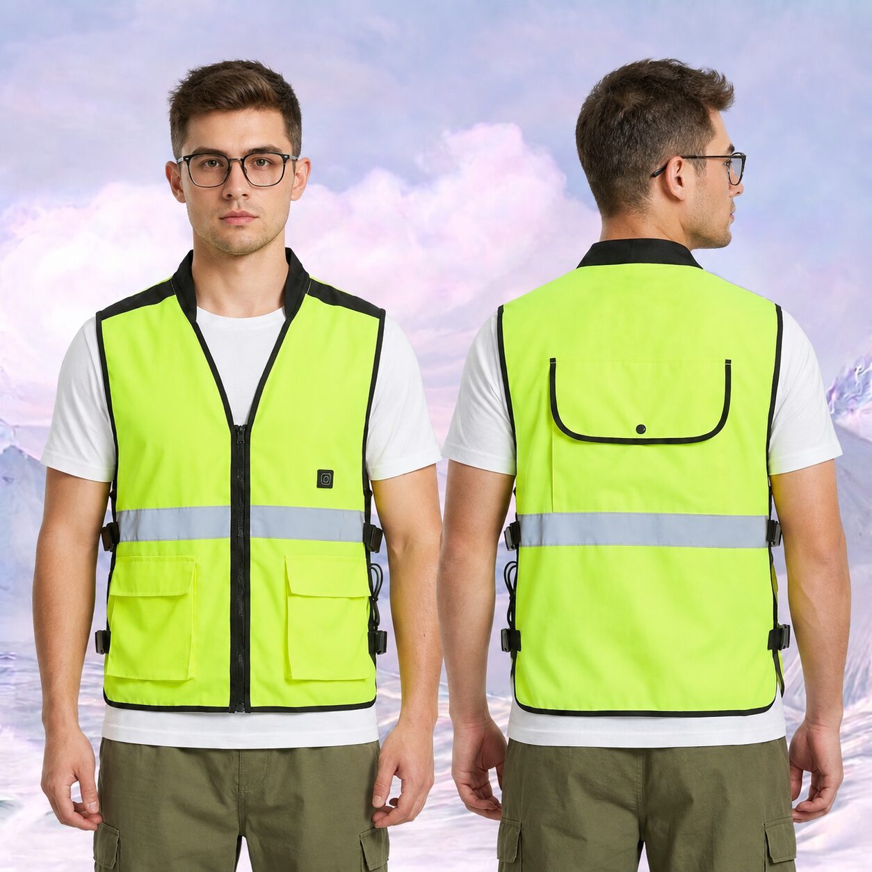 chatgen-1789354746404 JWF-633 Fluorescent Reflective Water Circulation Cooling Vest, Split Type High Visibility Cooling Workwear - Image 1