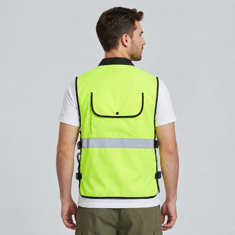 JWF-633 Fluorescent Reflective Water Circulation Cooling Vest, Split Type High Visibility Cooling Workwear - Image 3