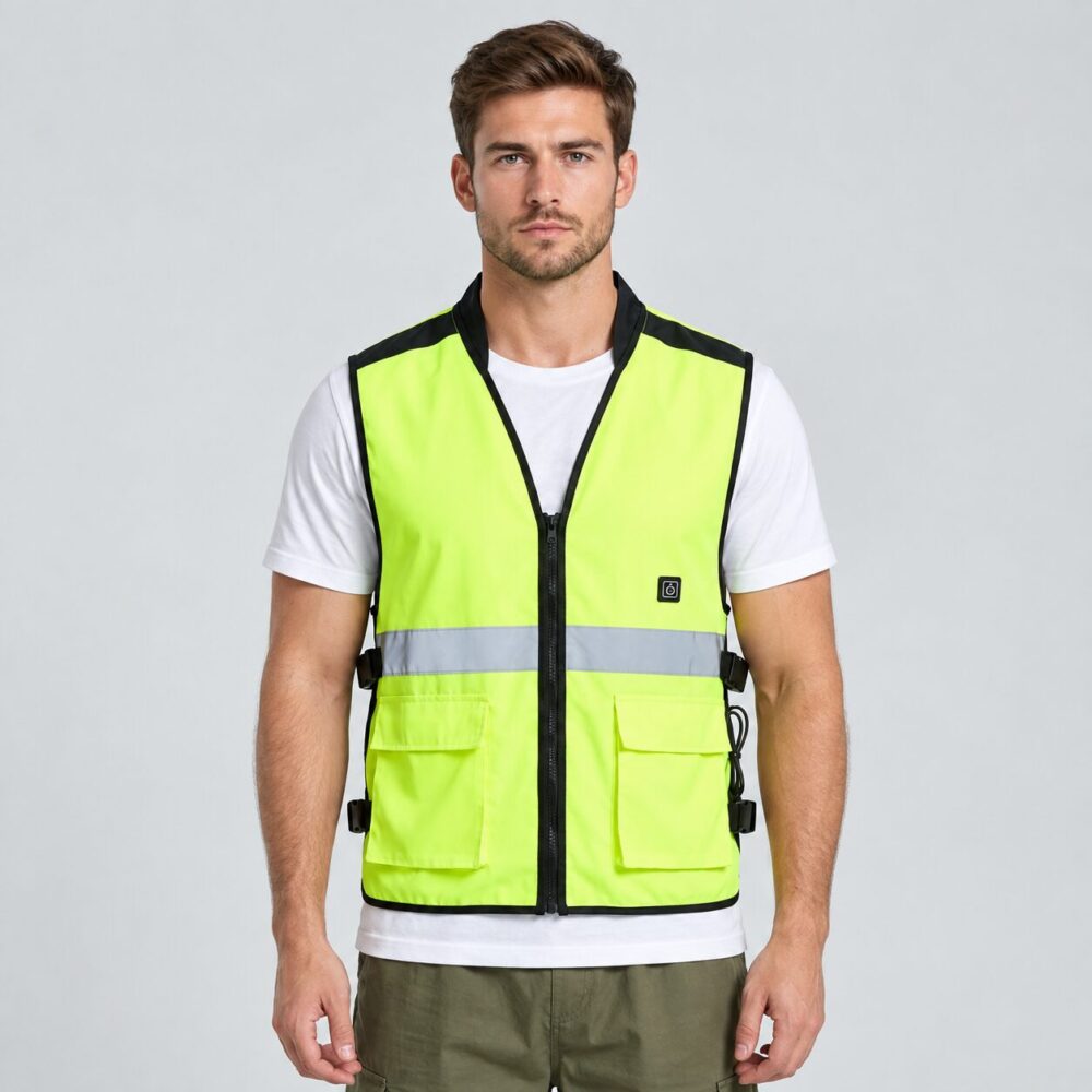JWF-633 Fluorescent Reflective Water Circulation Cooling Vest, Split Type High Visibility Cooling Workwear - Image 2