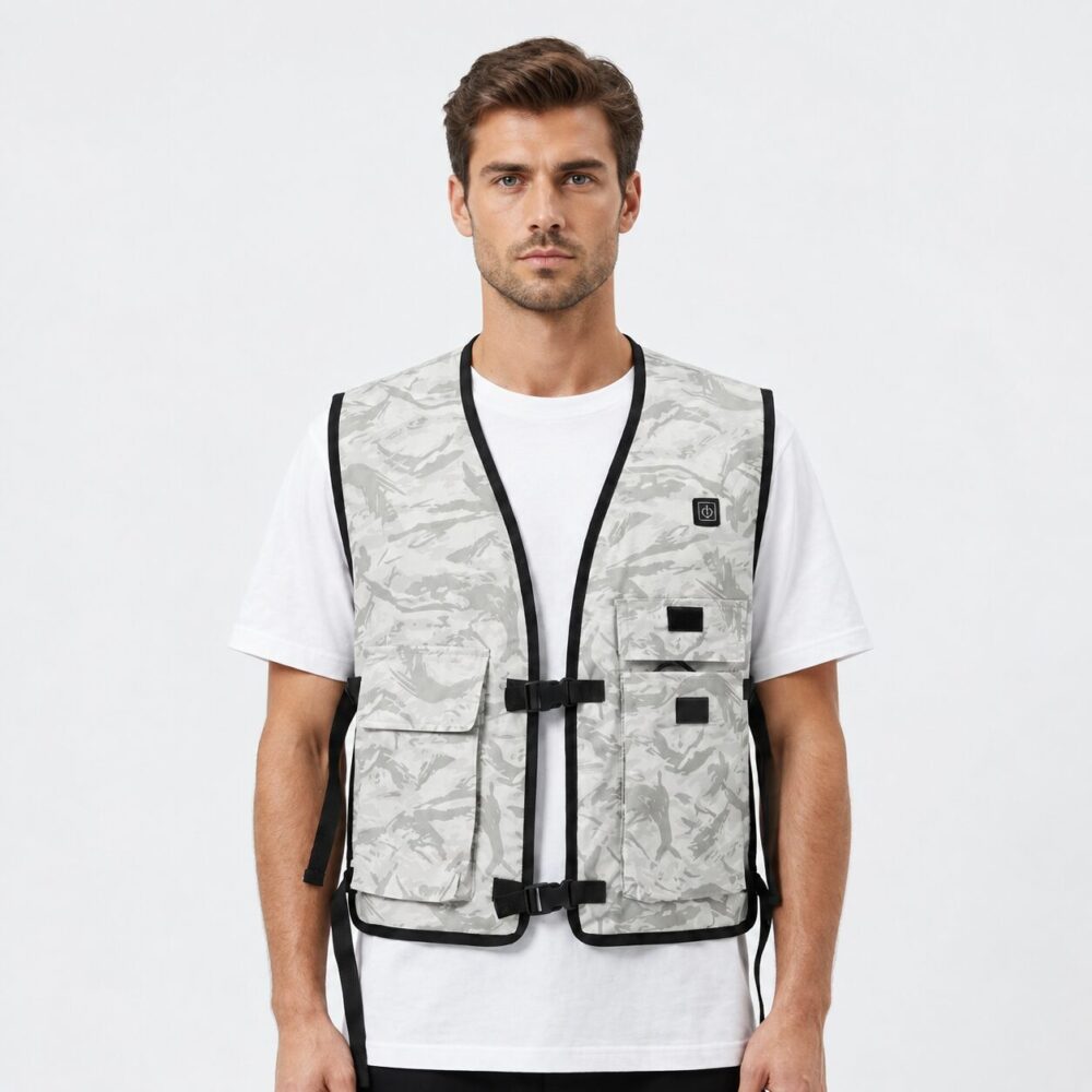 Split Water Circulation Cooling Vest, Camouflage Heat Relief Waistcoat for Outdoor Work & Fishing - Image 2