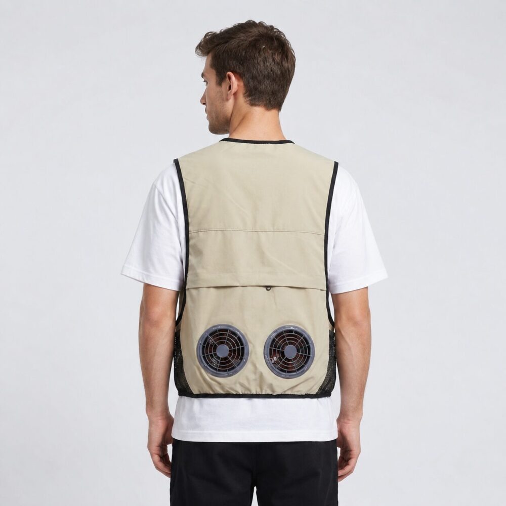 Semiconductor & Integrated Fan Cooling Vest, Unisex Cardigan Cooling Waistcoat for Multiple Outdoor Activities - Image 3