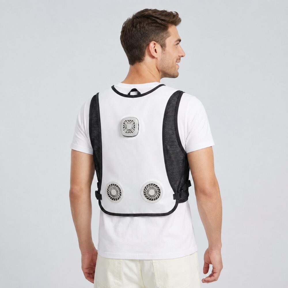 Semiconductor & Integrated Fan Cooling Vest, Unisex Cardigan Cooling Waistcoat for Multiple Outdoor Activities - Image 3