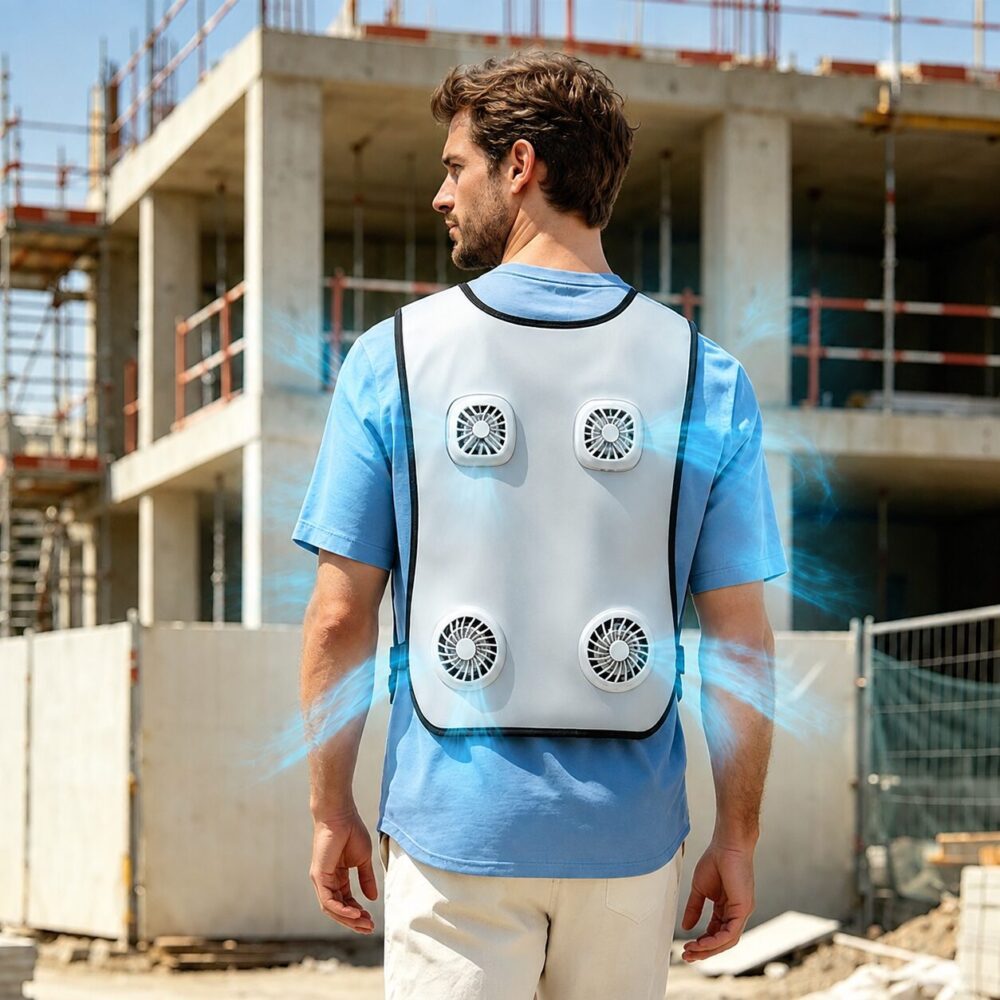 Semiconductor & Integrated Fan Cooling Vest, Unisex Cardigan Cooling Waistcoat for Multiple Outdoor Activities - Image 6