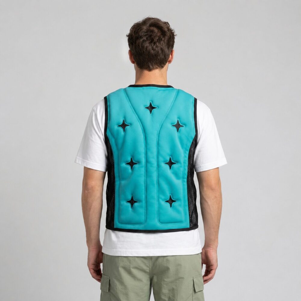 PCM Phase Change Cooling Vest, Ice Sleeveless Heat Relief Waistcoat for Construction & Sanitation Outdoor Work - Image 3