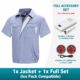Men's Cotton Linen Air Conditioned Short Sleeve Cooling Fan Workwear for Construction & Workshop - Image 20