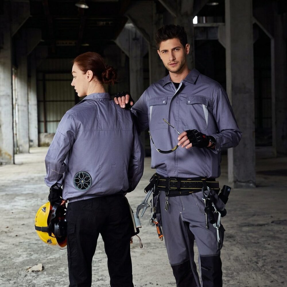 Men's Sun Protection Cooling Fan Long Sleeve Air Conditioned Workwear for Outdoor Security - Image 2