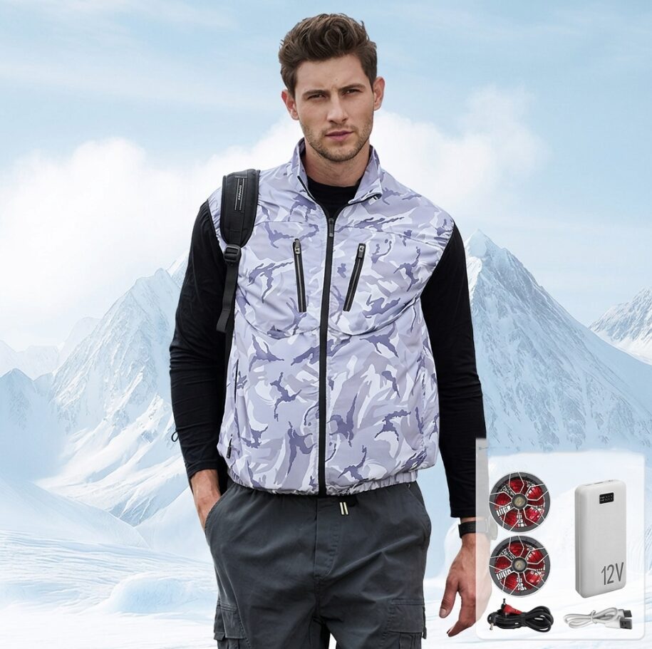 proxy-7-1 Insulated Coated Cooling Fan Vest Men Women Air Conditioned Work Waistcoat for Workshop - Image 1