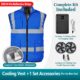 Reflective Cooling Fan Air Conditioned Vest 12V 26V with 16000mAh Battery for Security & Sanitation - Image 9
