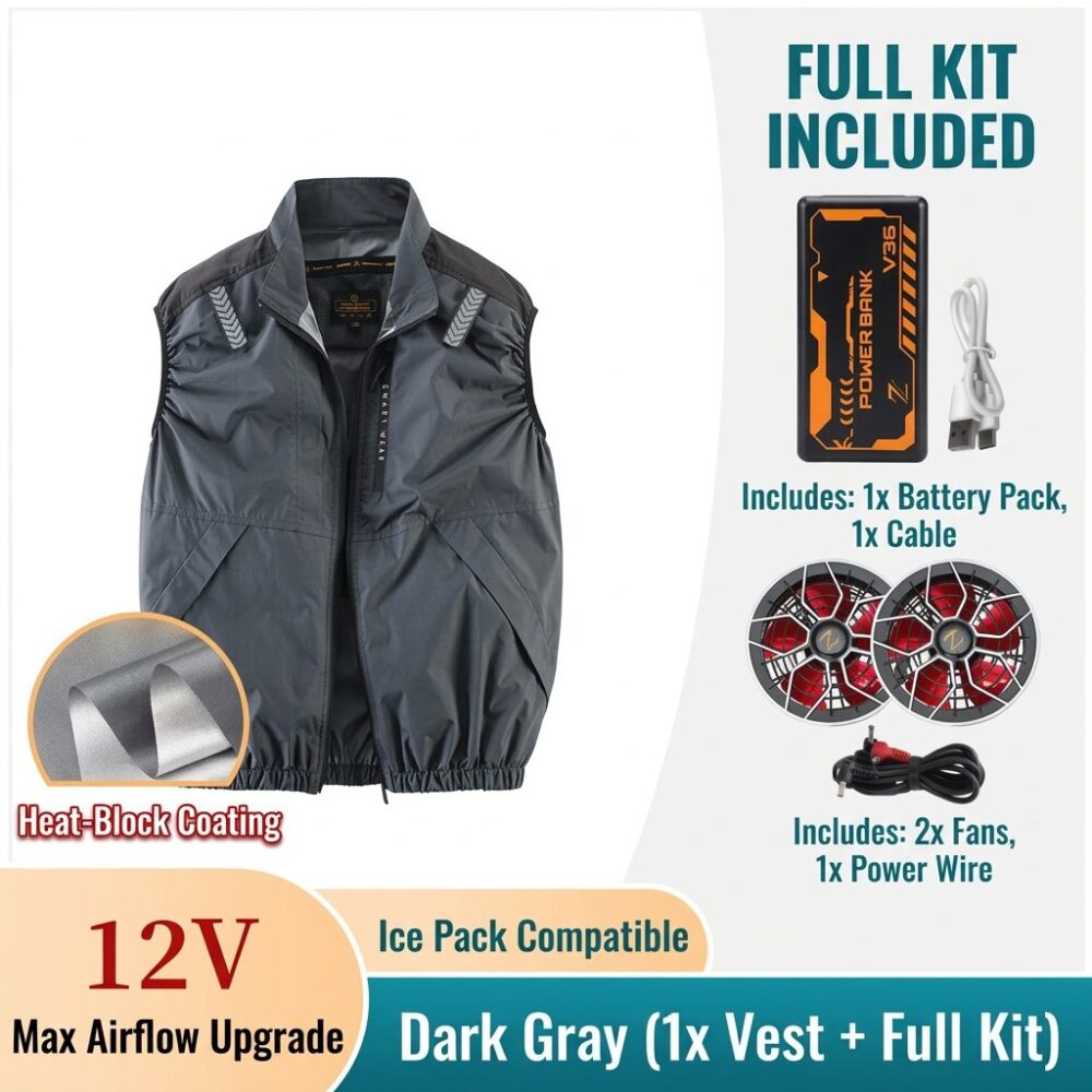 Heat Insulated Cooling Fan Vest Summer Air Conditioned Work Waistcoat for Sanitation & Workshop - Image 6