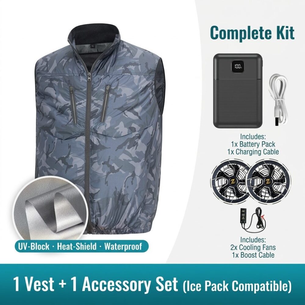 Insulated Coated Cooling Fan Vest Men Women Air Conditioned Work Waistcoat for Workshop - Image 6