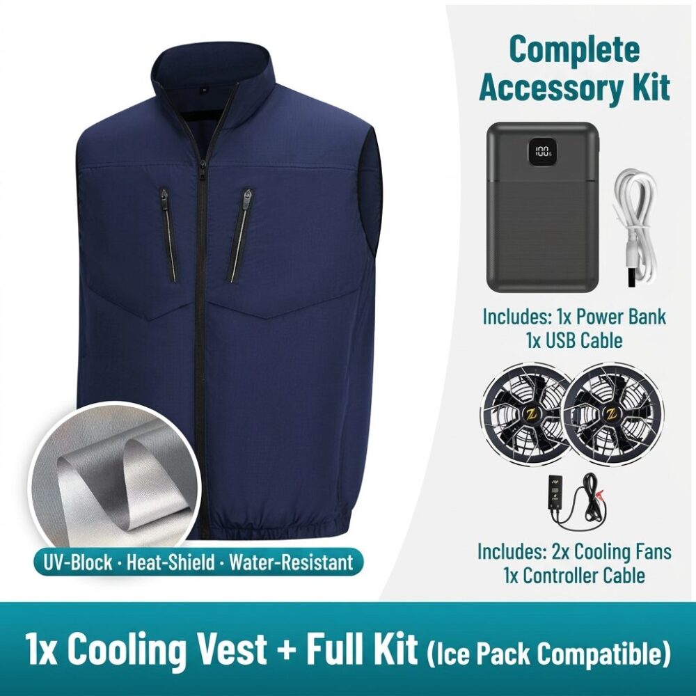 Insulated Coated Cooling Fan Vest Men Women Air Conditioned Work Waistcoat for Workshop - Image 9