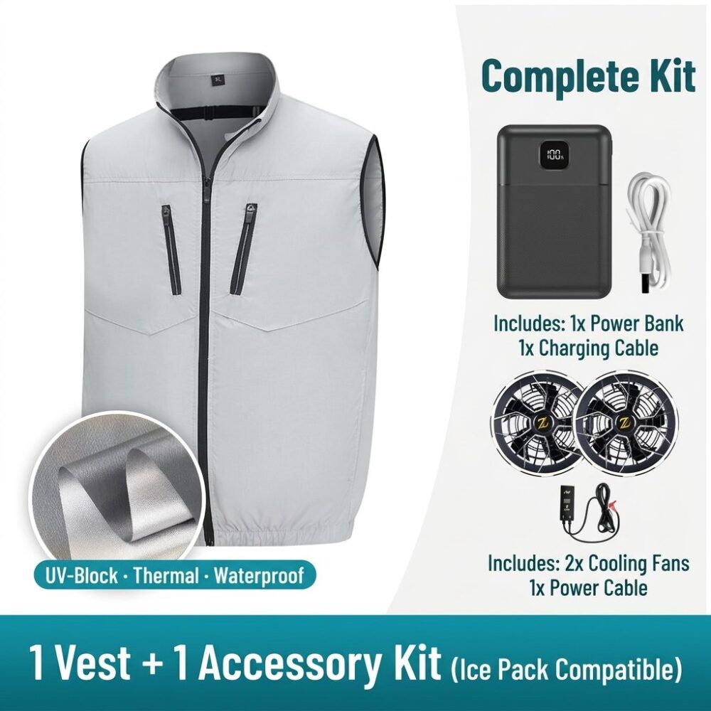 Insulated Coated Cooling Fan Vest Men Women Air Conditioned Work Waistcoat for Workshop - Image 8