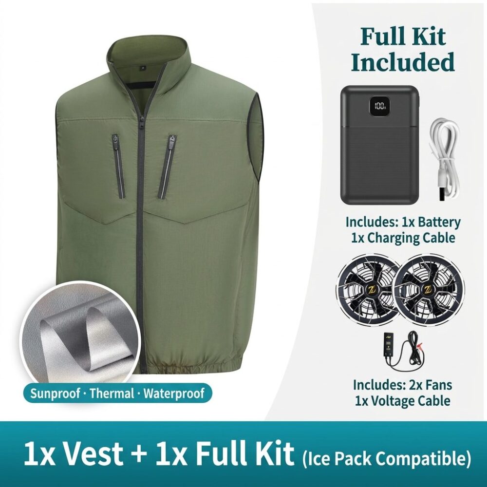 Insulated Coated Cooling Fan Vest Men Women Air Conditioned Work Waistcoat for Workshop - Image 7
