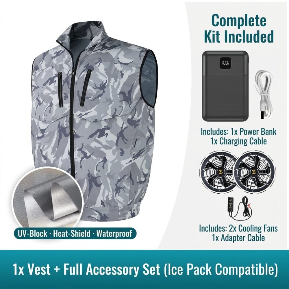 Insulated Coated Cooling Fan Vest Men Women Air Conditioned Work Waistcoat for Workshop - Image 11