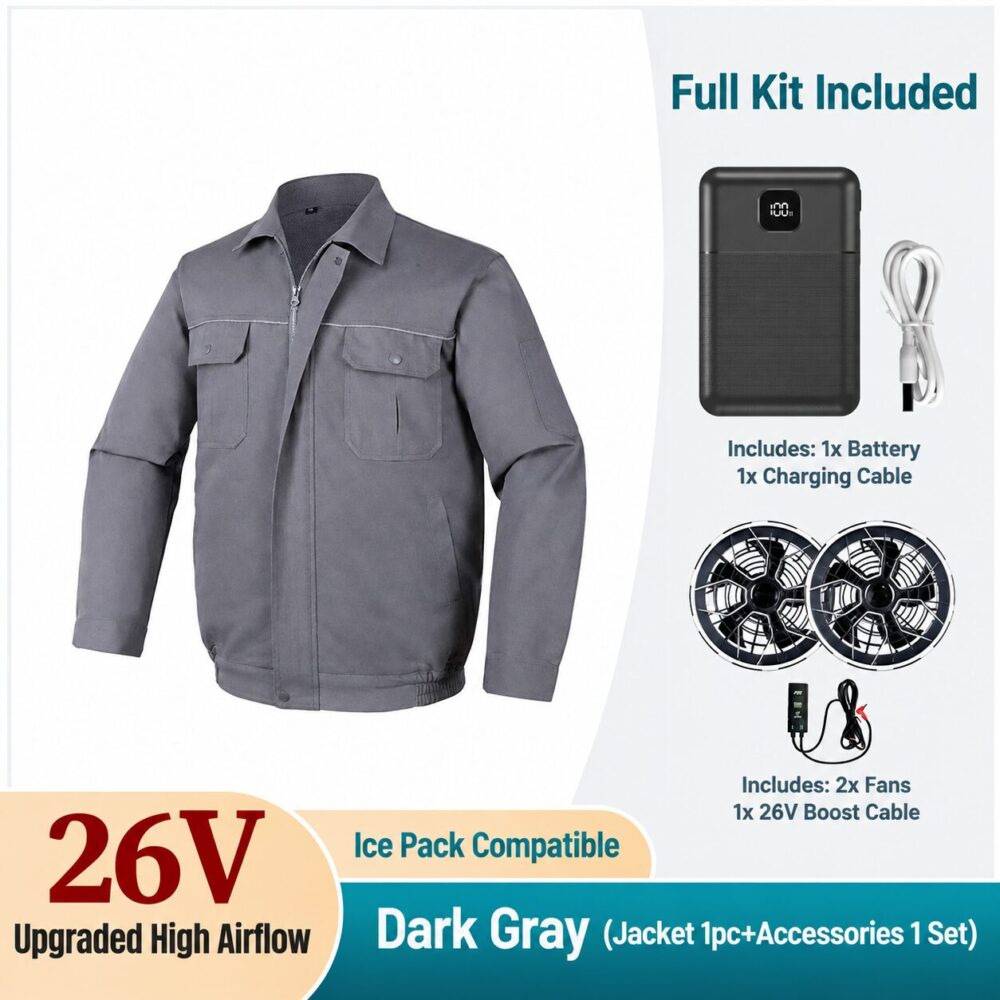 Men's Lightweight Cotton Cooling Fan Welding Workwear Heat Resistant Air Conditioned Uniform - Image 5