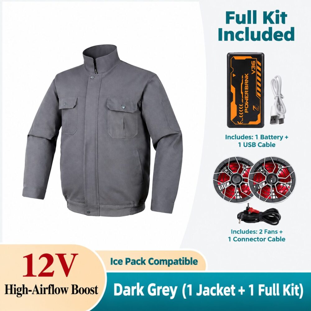 Men's Lightweight Cotton Cooling Fan Welding Workwear Heat Resistant Air Conditioned Uniform - Image 4