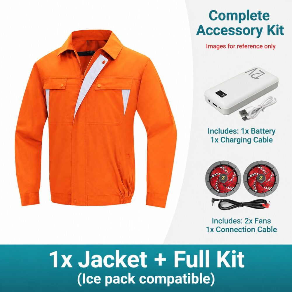 Men's Sun Protection Cooling Fan Long Sleeve Air Conditioned Workwear for Outdoor Security - Image 7