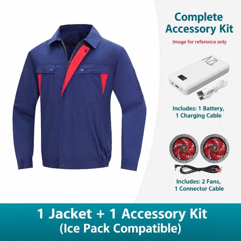 Men's Sun Protection Cooling Fan Long Sleeve Air Conditioned Workwear for Outdoor Security - Image 16