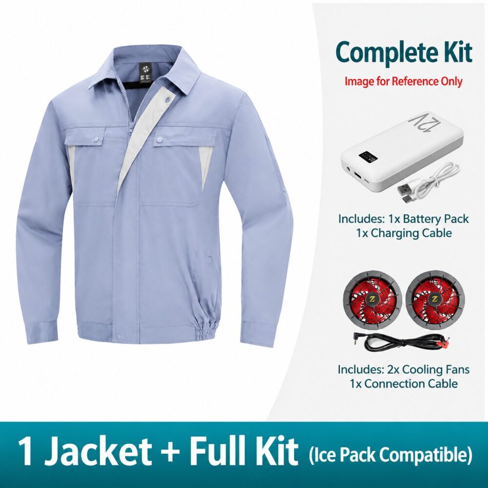 Men's Sun Protection Cooling Fan Long Sleeve Air Conditioned Workwear for Outdoor Security - Image 14