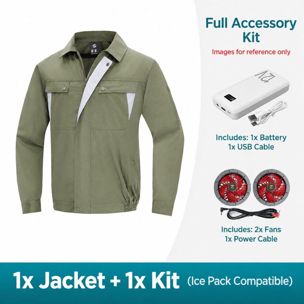 Men's Sun Protection Cooling Fan Long Sleeve Air Conditioned Workwear for Outdoor Security - Image 13
