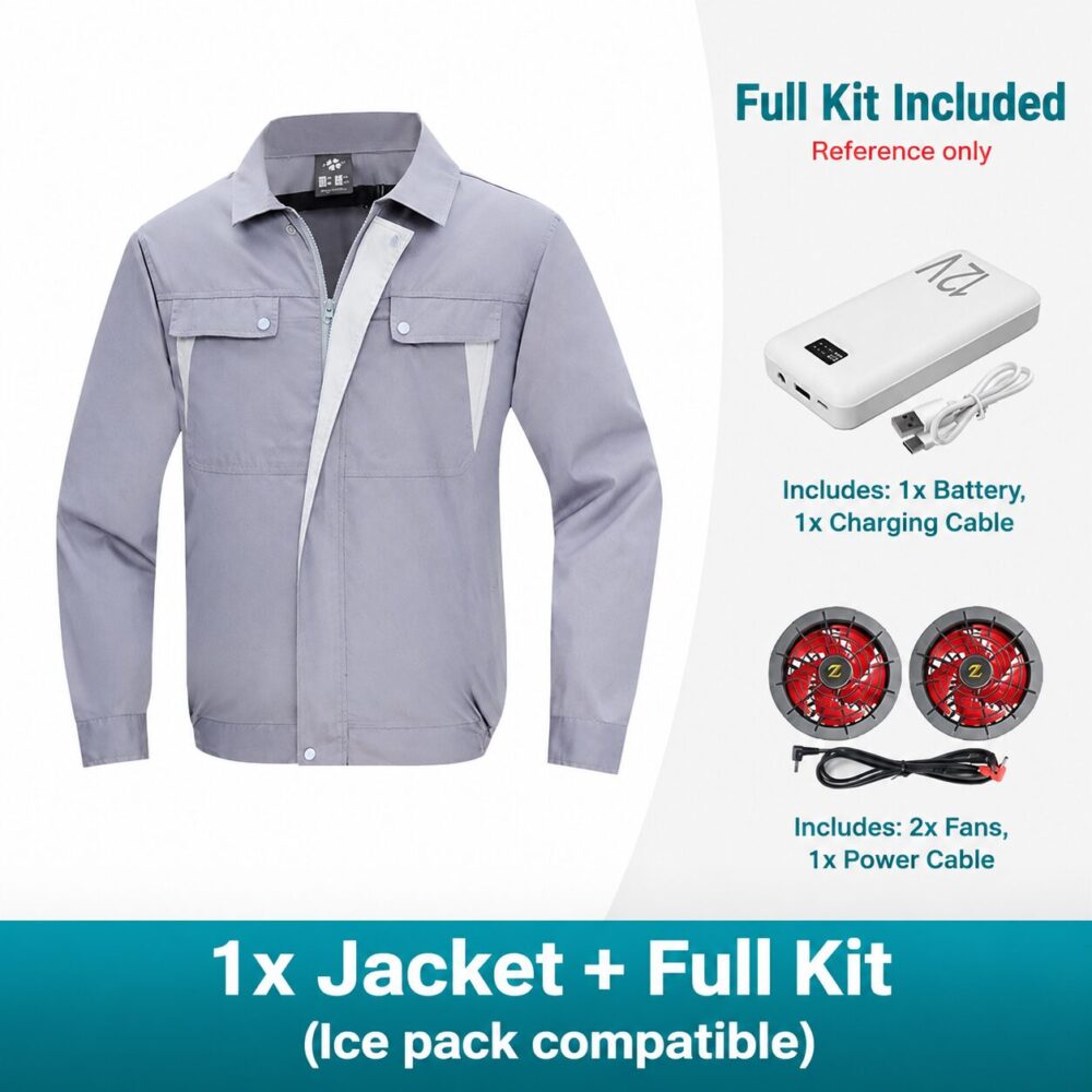 Men's Sun Protection Cooling Fan Long Sleeve Air Conditioned Workwear for Outdoor Security - Image 12