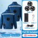Men's Denim Cooling Fan Work Jacket, Flame & Heat Resistant Welding Safety Workwear with Reflective Strips - Image 4