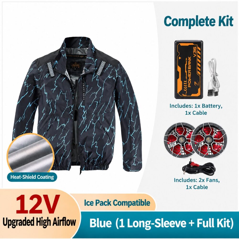 Men's Summer Cooling Fan Jacket, Rechargeable Air Conditioned Clothes for Outdoor Fishing & Workwear - Image 6