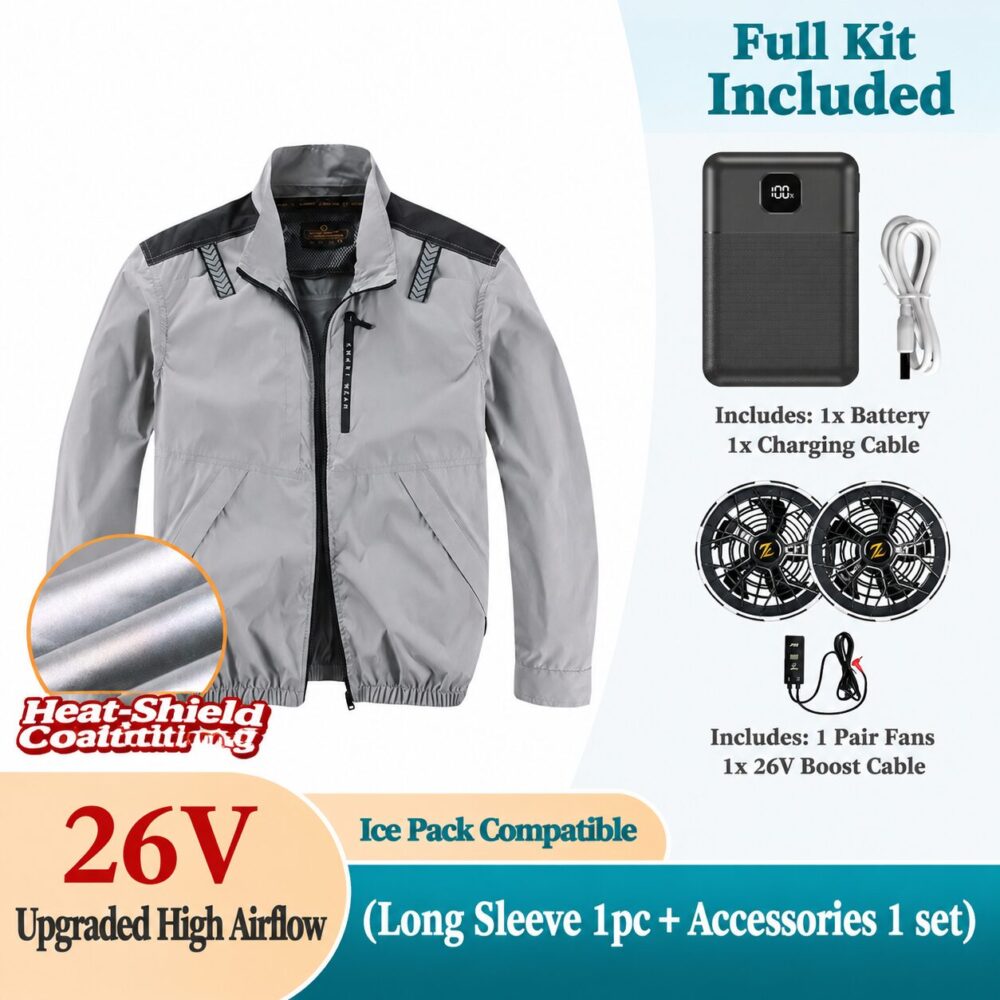 Men's Summer Cooling Fan Jacket, Rechargeable Air Conditioned Clothes for Outdoor Fishing & Workwear - Image 12