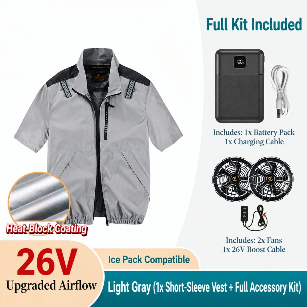 Men's Summer Cooling Fan Jacket, Rechargeable Air Conditioned Clothes for Outdoor Fishing & Workwear - Image 10