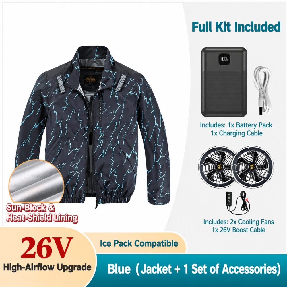 Men's Summer Cooling Fan Jacket, Rechargeable Air Conditioned Clothes for Outdoor Fishing & Workwear - Image 16