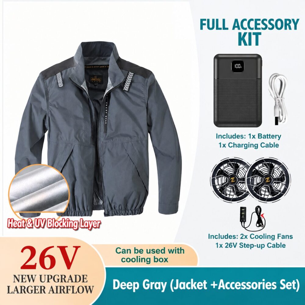 Men's Summer Cooling Fan Jacket, Rechargeable Air Conditioned Clothes for Outdoor Fishing & Workwear - Image 15