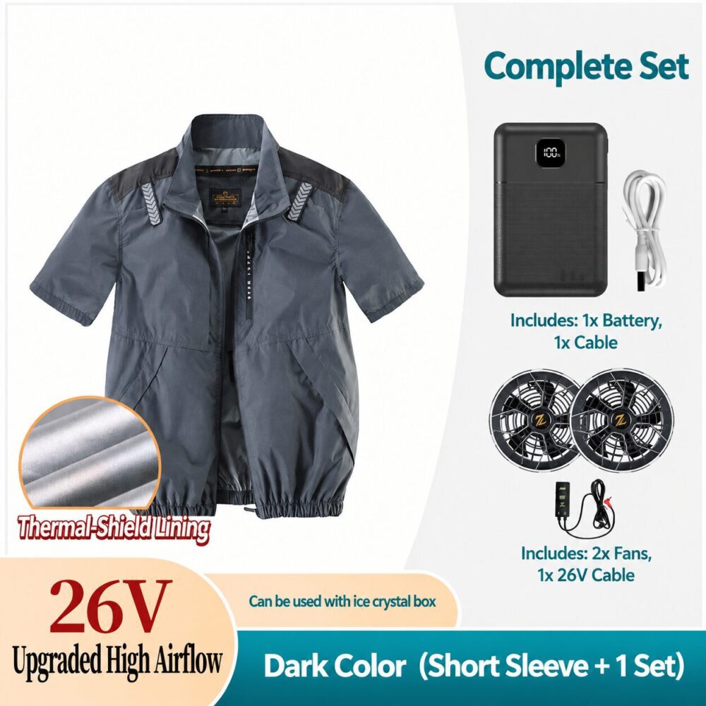 Men's Summer Cooling Fan Jacket, Rechargeable Air Conditioned Clothes for Outdoor Fishing & Workwear - Image 14